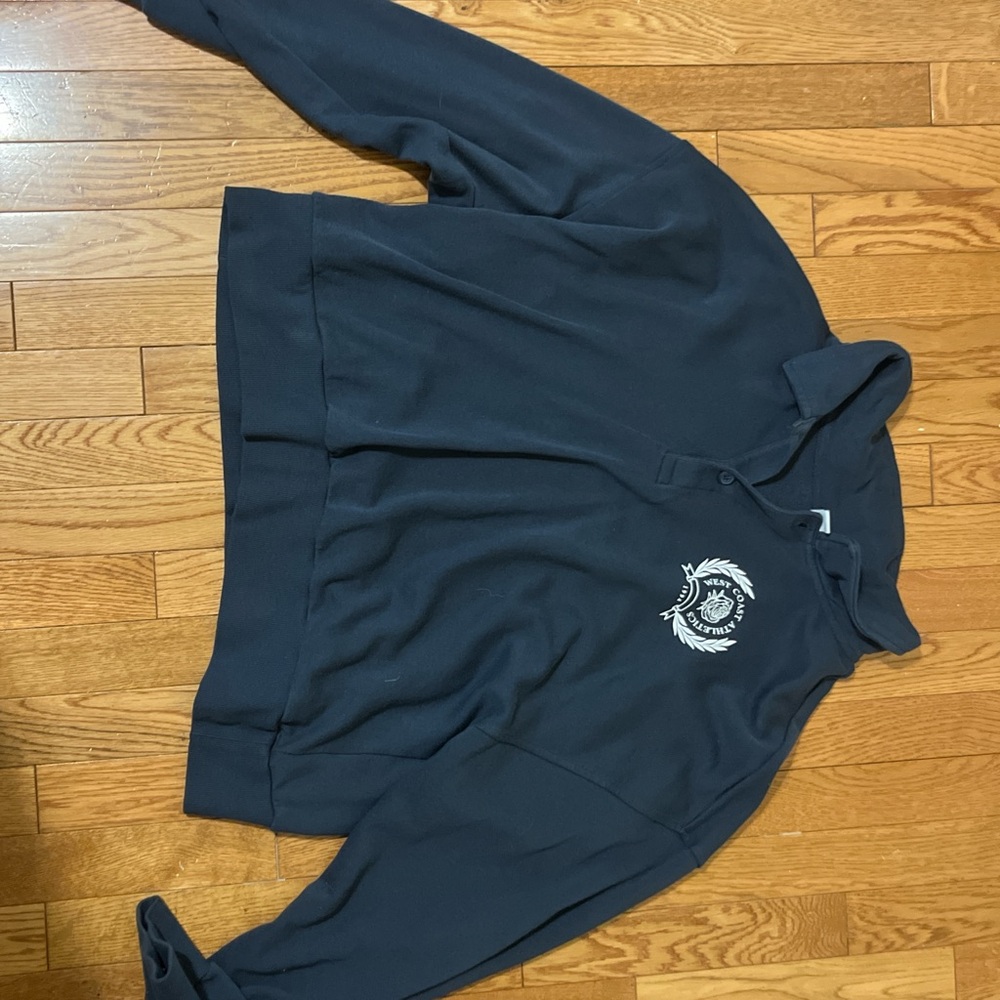 Navy Blue Sweatshirt with Embroidered Logo